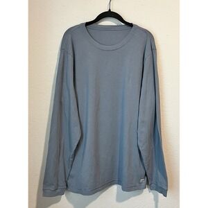 Vuori Men's T-Shirt XL Blue Tuvalu Long Sleeve Pima Cotton Blend Running Gym